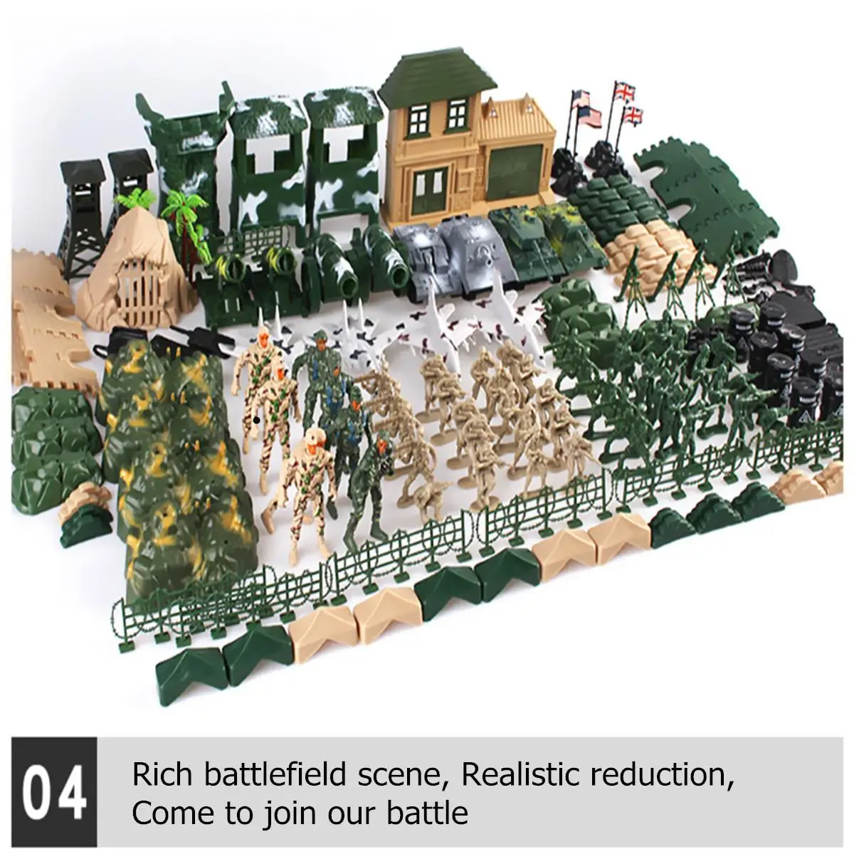  LBLA 100pcs/200pcs/300pcs Army Forces Military Model DIY War Scene Kids Plastic Toys Men Figures Pl