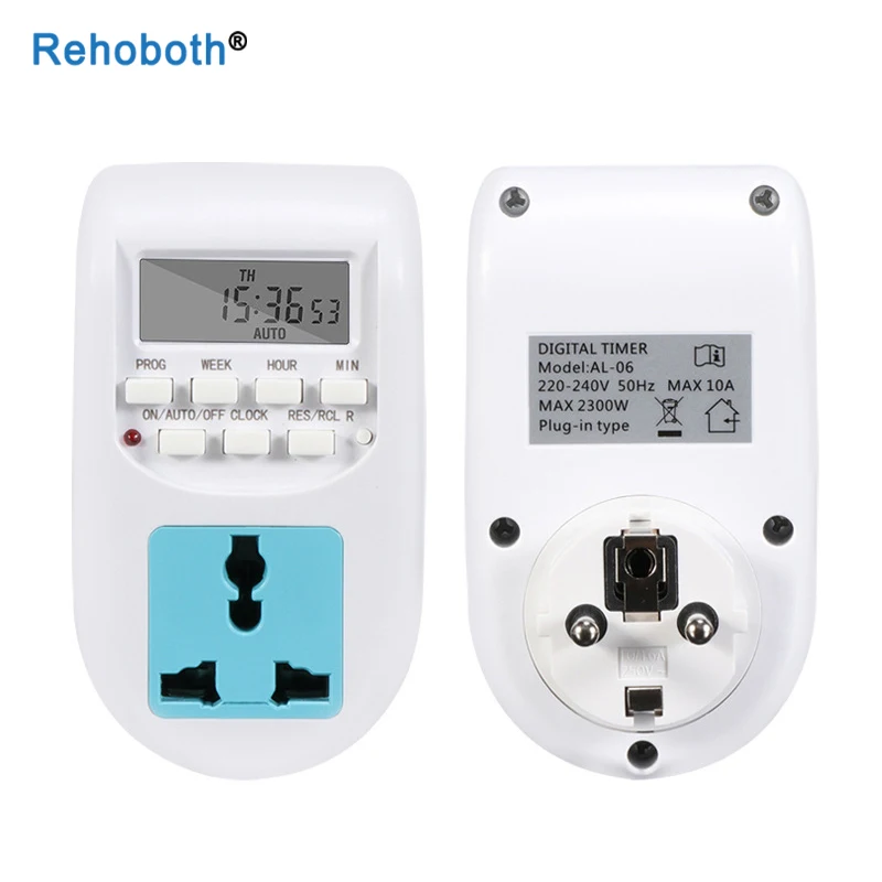 

220-240V 10A EU Programmable Timer Socket Universal plug Digital Timer 16 Groups Setting New Energy Saving
