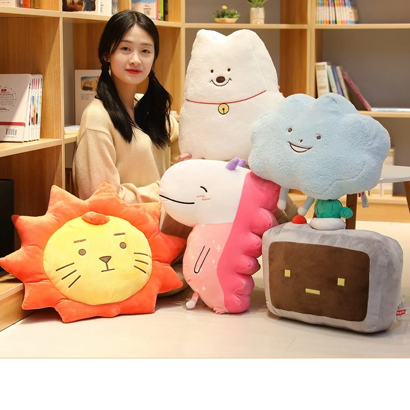 

Hot Multiple Style Pillows Animal Lion Dragon Samoyed Plush Toy Cartoon Cloud Television Stuffed Doll Sofa Pillow Cushion Gifts