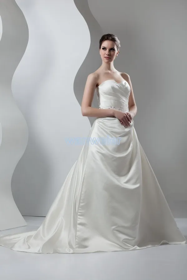 Дизайн vestido de noiva длинное заказное размер/цвет Бисероплетение Милое Свадебное платье на шнуровке дешевое свадебное платье
