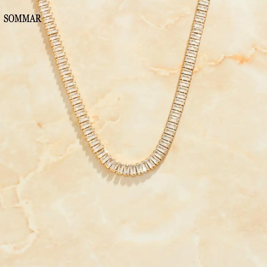 

SOMMAR NEW!!! french light luxury niche jewelry full diamond zircon necklace titanium steel necklace girlfriend jewelry