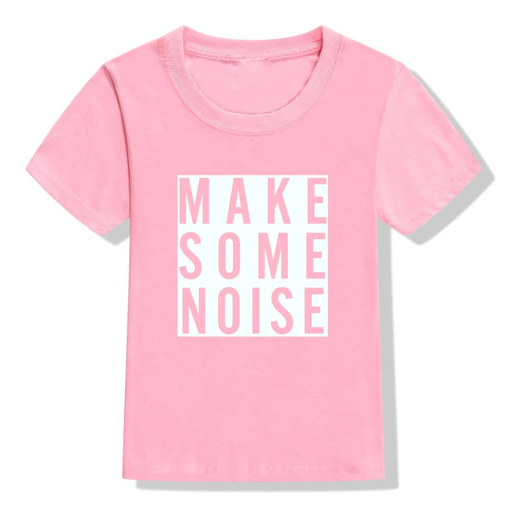 Футболка для малышей с надписью «Make Some noise» Монохромная рубашка одежда для мальчиков детская одежда рубашка с надписью подарок для мальчиков, уникальный подарок для малышей - Цвет: 43L8-KSTPK-
