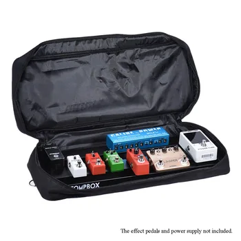 

Portable Guitar Effect Pedal Board Pedalboard Aluminum Alloy with Carrying Bag Case Box 2 Fastener Tapes Black