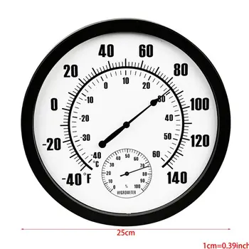 

Thermometer Indoor Outdoor 10" Patio Large Wall Thermometer and Hygrometer Mechanical watch core No Battery Needed PXPC