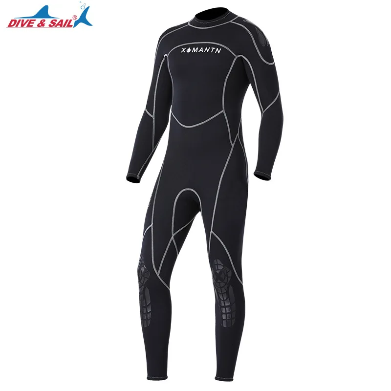 Мужской неопреновый цельный гидрокостюм 3 мм длинный рукав полный корпус костюм