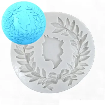 

Rich Lady Queen Olive Garland Silicone Fondant Mold Cake Rim Decoration Tool Clay Epoxy Baking Mould