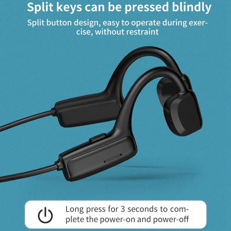 G1 True Bone Conduction Earphone Waterproof Wireless Bluetooth Headphone with Microphone Sports Not in Ear Headset