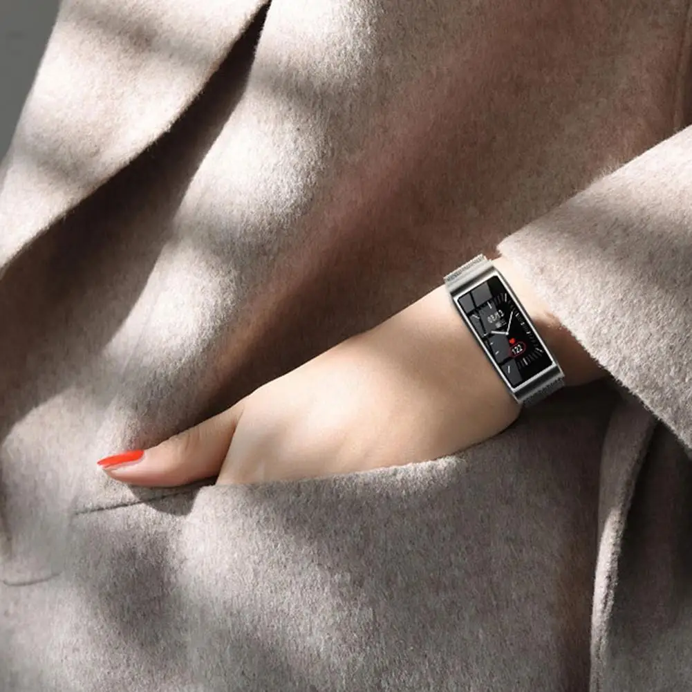Inteligente à Prova Relógio para Mulher Pulseira Dwaterproof Água Pressão Arterial Bluetooth Ouro Prata Metal Fitness Rastreador Namorada 16 Pulseira inteligente à prova dwaterproof água pressão