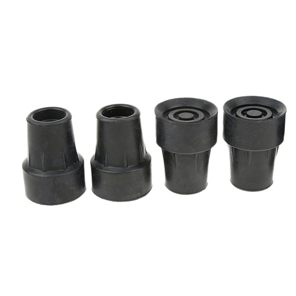 4 Pcs Anti Skid Rubber Walking Stick Ferrules Crutch Bottom Pads Heavy Duty Cane Bottom Ends Protector Spare Replacement 4