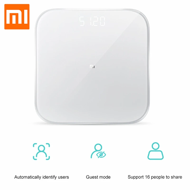 Xiaomi весы для взвешивания 2 Bluetooth 5,0 точные фитнес умные весы композиция тела Repots управление приложением с светодиодный дисплеем