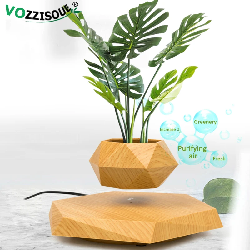 

NEW Led Levitating Flower Pot Negative Ion Geometry Floating Plant Succulent Planter Magnetic Pot Flowerpot Decorative Plant Pot