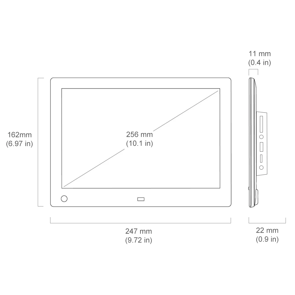 Цифровая фоторамка 10,1 дюймов электронная цифровая фоторамка ips 16:9 1024x600 дисплей с датчиком движения HU 1080P 720P видео