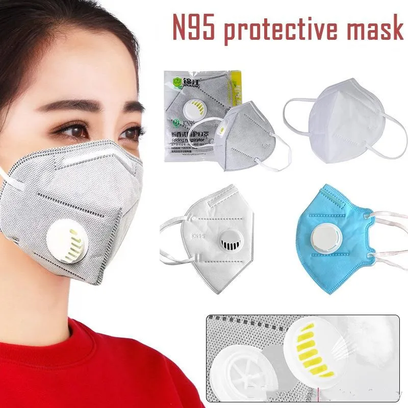 

20pcs N95 mask respirator valve anti-pollution face same as FFP3 mask reusable anti-virus droplets spread PM2.5 anti-virus KN95