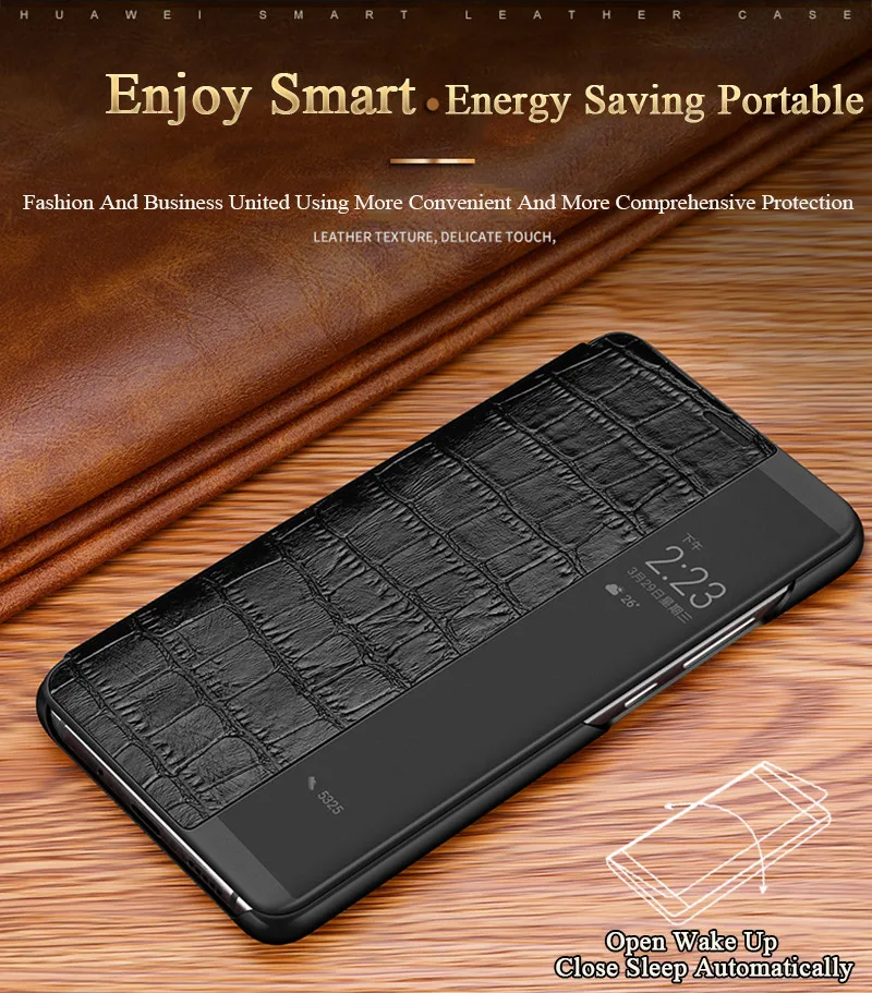 Умный чехол с окошком для экрана Huawei P20 Mate 10 20Lite Pro Роскошный телефона из