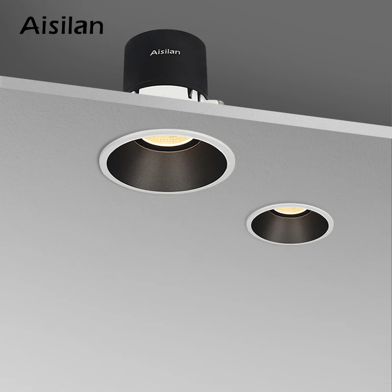 Aisilan-foco LED empotrable con borde estrecho para sala de estar, foco de 7,5 CM, Agujero Abierto, luz descendente minimalista para dormitorio