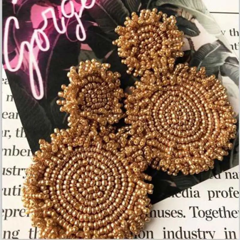 Новинка ZA Beads Модные женские сережки с подвесками Boho Эффектные серьги цвет Роскошные ювелирные изделия аксессуары Подарки Свадебные оптом