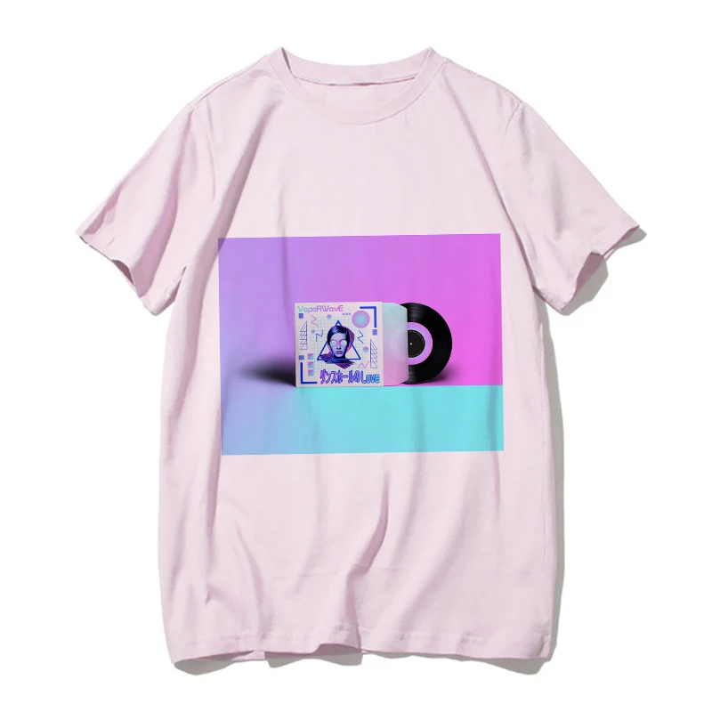 4338-pink Новинка, розовая Женская одежда, эстетика vaporwave Art, Harajuku, винтажная мода, уличная одежда, спортивный костюм, индивидуальная женская футболка - Цвет: 4338-pink