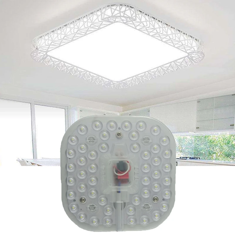 Led Module Light AC220V 230V 240V 12W 18W 24W Square Ceiling Lamps Lighting Source Energy Saving Convenient Installation