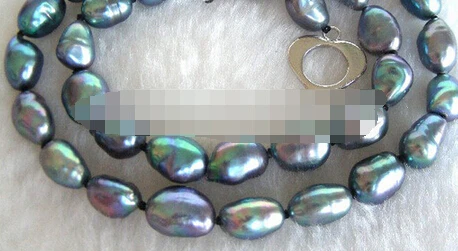 01452 wonderful peacock black baroque nautral cultured pearls necklace
