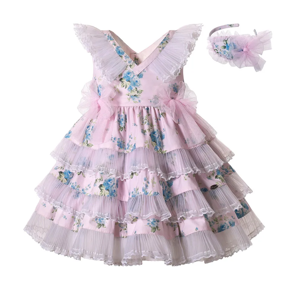 Pettigirl-Kids-Brithday-Princess-Pink-Outfits-Floral-Dresses-for-Girls ...