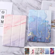 Планшет для ipad 10,2 дюймов трехслойный мраморный узор тонкий флип из искусственной кожи силиконовый Смарт чехол для Apple ipad 7th Gen чехол