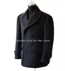 1Pcs Wide Lapel Black Thick Jacket Men’s Suits Winter 30%-50% Woolen Blazer Tailor-made Party Wear Only One Coat Men's Clothing