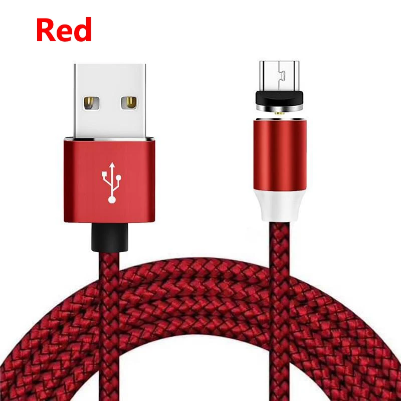Магнитный кабель Micro USB для iPhone 11 Pro samsung A50 A70, быстрая зарядка, кабель usb type C, QC 3,0, быстрая зарядка, зарядное устройство - Цвет: Red Cable