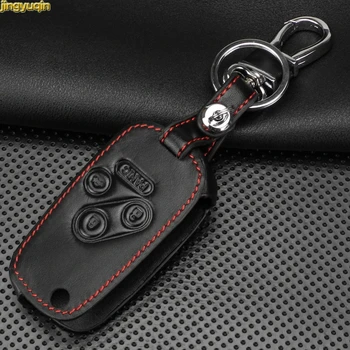 

Jingyuqin 3+1 Buttons Leather Car key Case Cover Key Shell Cover for Honda 2003 2008 2009 Accord Cr-V Civic Car Accessories