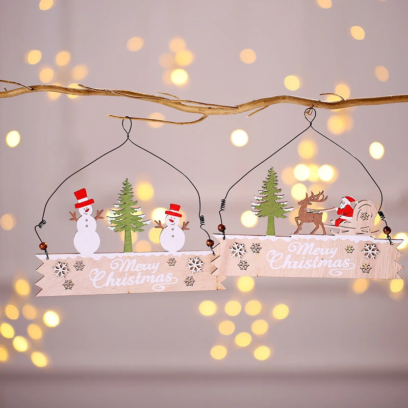 1pc natal boneco de neve papai noel porta de madeira cabide enfeites árvore  de natal decoração de suspensão para casa decoração de natal|Enfeites p/ árvore  de Natal| - AliExpress