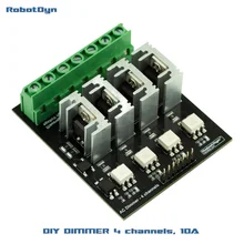 

AC Light Dimmer Module, 4 Channel, 3.3V/5V logic, AC 50/60hz, 110V~400V, 10A per channel
