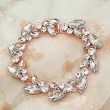 Модные браслеты из розового золота для женщин, серебряный браслет с кристаллами, женские роскошные аксессуары для невесты, Женские Ювелирные изделия, подарки