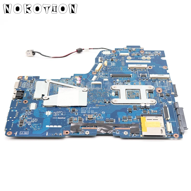 NOKOTION для Toshiba Satellite A665 A660 Материнская плата ноутбука K000125710 PHQAA LA-6831P основная плата HM65 DDR3 GT540M 1 Гб