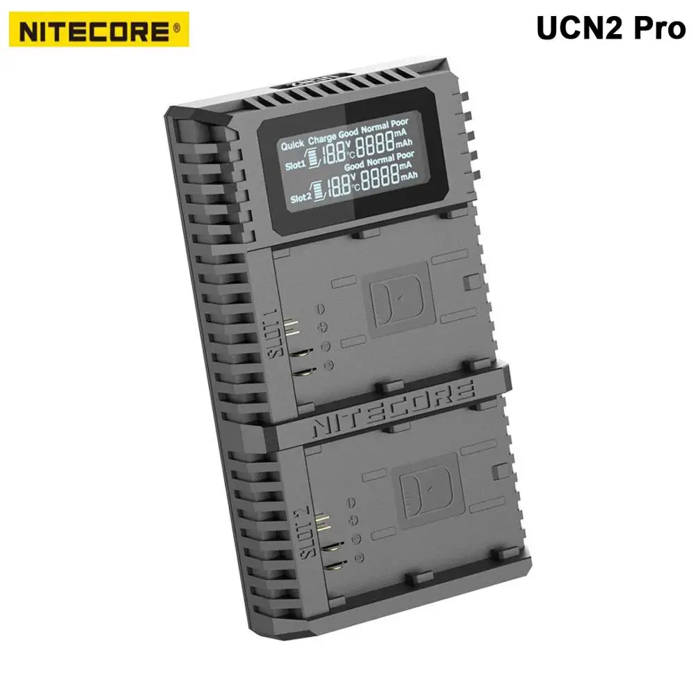 

Nitecore UCN2 Pro Dual Slot USB QC LP-E6 LP-E6N Charger For Canon CANON DSLR EOS 60D 5D3 7D 70D 5D Mark II SLR Camera Battery