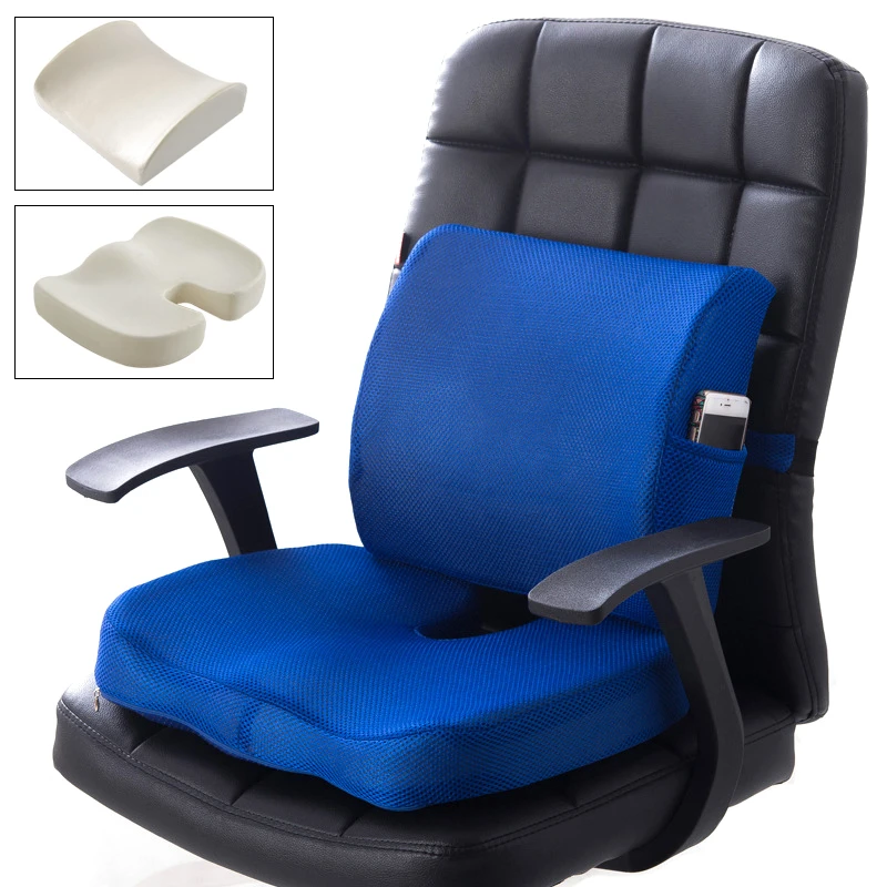 1 mesh cloth blue Автомобильное кресло подушка для спины набор Удобные пены памяти массажные на сиденья Подушка на спинку стула Подушка плюшевая сетка массаж в офисе подушка - Цвет: 1 mesh cloth blue