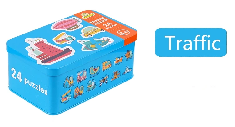 Детская игрушка мультфильм сопряжение Jigasaw игра-головоломка PuKids обучающая карта Деревянные игрушки для детей детские развивающие игрушки подарки мальчик - Цвет: traffic