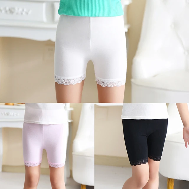 Girls Knee Length Leggings Kids Tight Pants Summer Solid Color Trousers  Cotton Sports Leisure Children's Shorts For Teens Girl - AliExpress