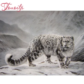 

TOUOILP Full Square&round snow leopard Diamond Painting,Wall Picture Diamond Embroidery,Cross Stitch,Mosaic,stickers,home decor