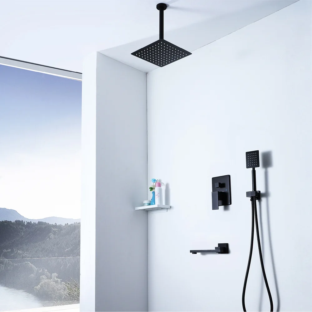 

10-Inch Ultra-Thin Suspender Top Spray Cold Concealed Shower Wall-in Embedded Control Valve Switch HI05052B