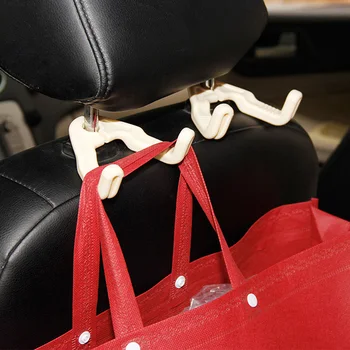 

1 Pair Bags Hanger Holder For Handbag Purse Grocery Headrest Hanger Organizer Storage Hooks Car Seat Back Hooks