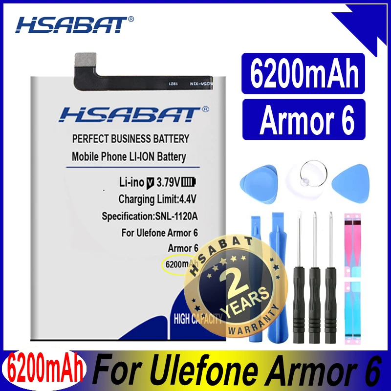 Аккумулятор HSABAT 6200 мАч для Ulefone Armor 6 6E|Аккумуляторы мобильных телефонов| |