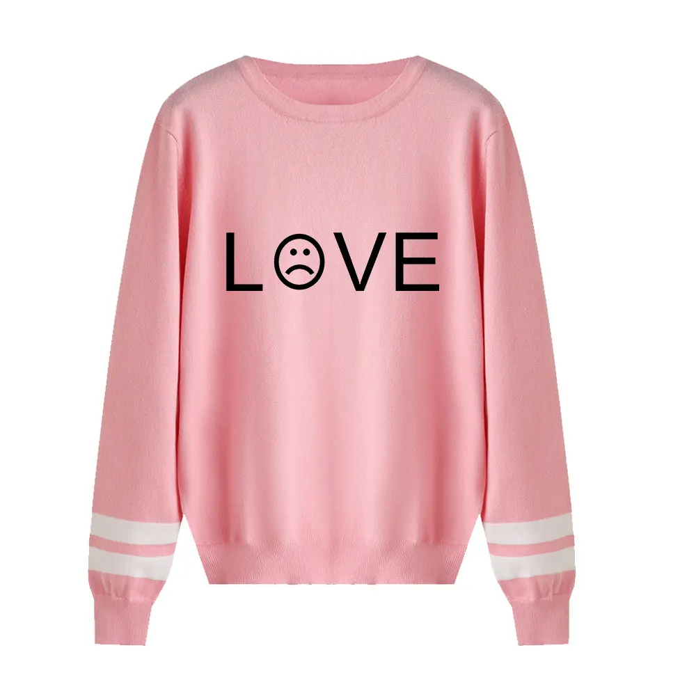 pink Lil Открытый свитер для мужчин/женщин Aikooki Горячая Новая мода классический принт Harajuku oneck свитер lil открытый популярный свитер Повседневный Топ - Цвет: pink