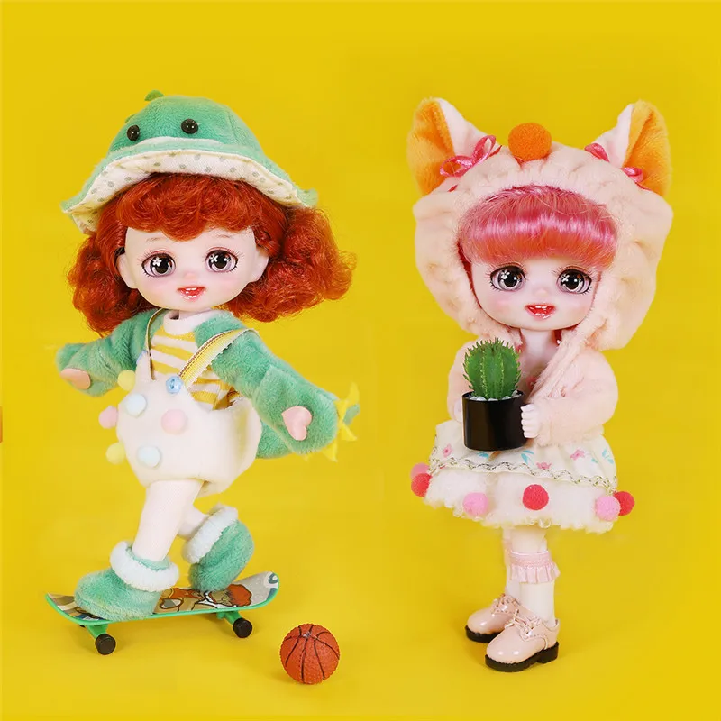 Rêve fée 1/8 poupées 6 pouces mignon Animal habiller BJD poupée maquillage bricolage jouet Mini poche poupée cadeau de noël pour les filles