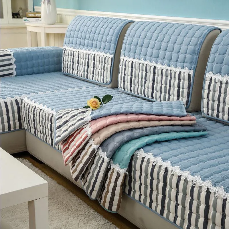 

Sofa Cushion Four Seasons Universal Set Thick Brushed Cotton Cloth European Style Anti-slip Sofa Cover Cover Cushion All Edges I