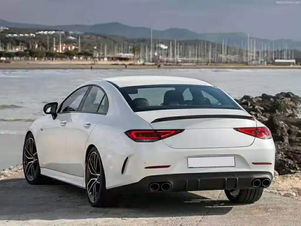 W257 CLS450 PP Диффузор заднего бампера для губ из нержавеющей стали выхлопные трубы для Mercedes Benz W257 CLS450