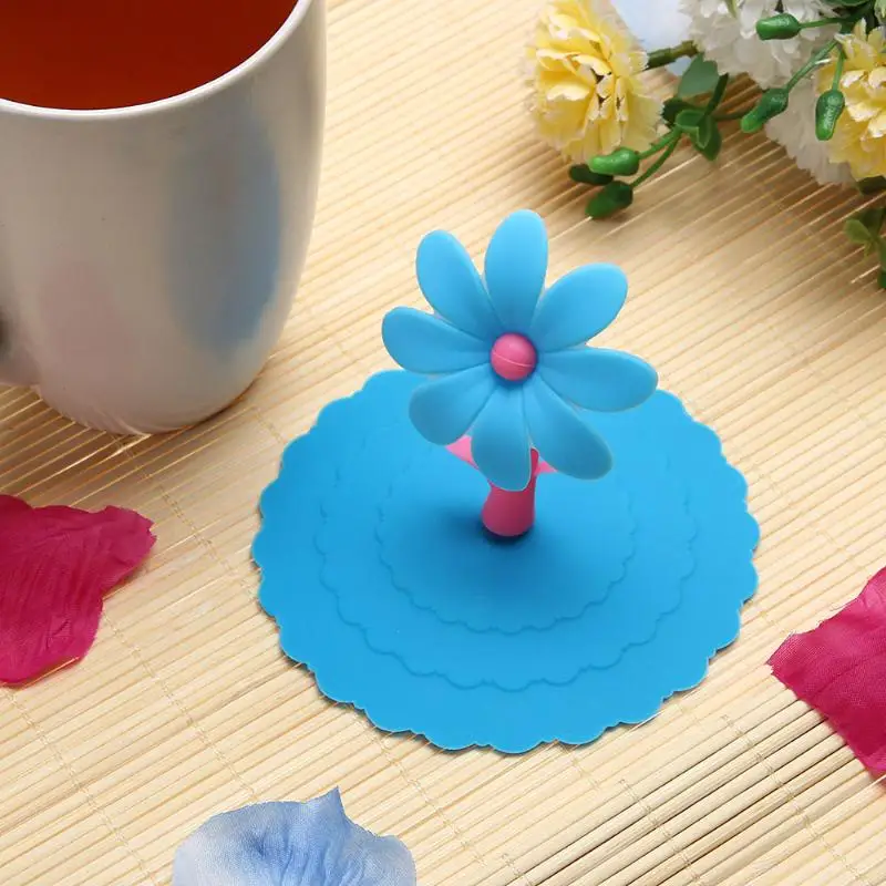 Подсолнух Пылезащитная многоразовая силиконовая крышка чашки DIY изоляционная крышка чашки креативные питьевые крышки чашки