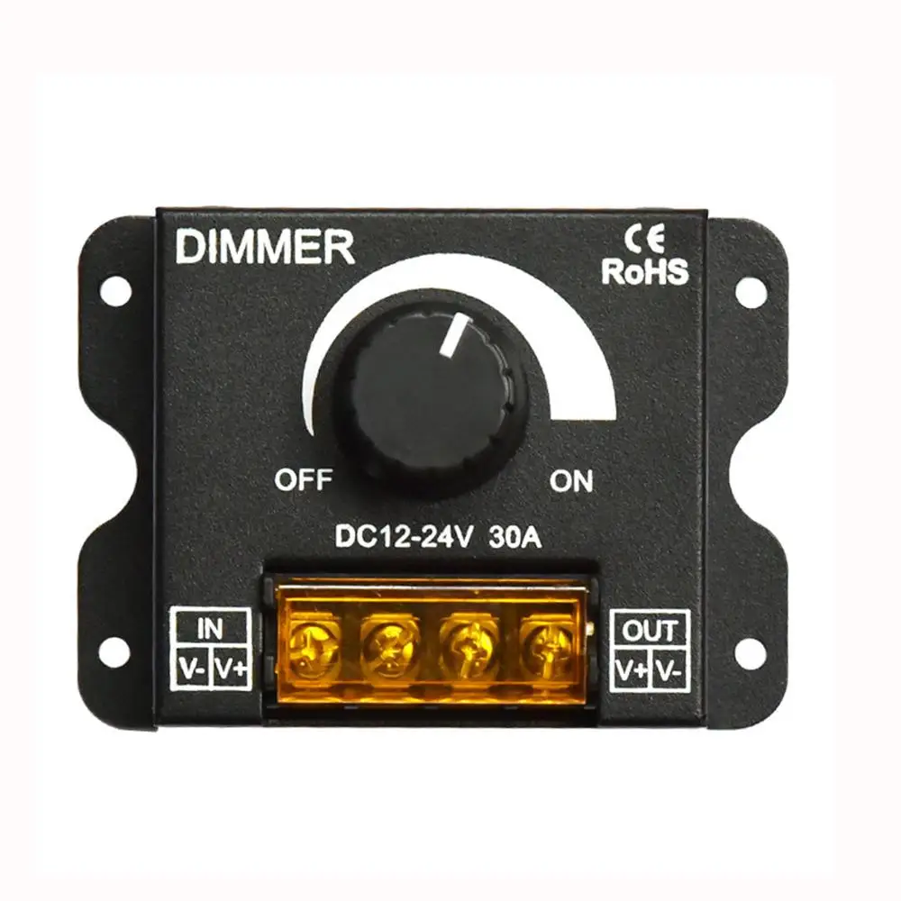 DC12V-24V светодиодный диммер 30A 360 Вт 720 Вт регулятор яркости лампы полосы света драйвер одного цвета светодиодный контроллер 5050 3528 лента