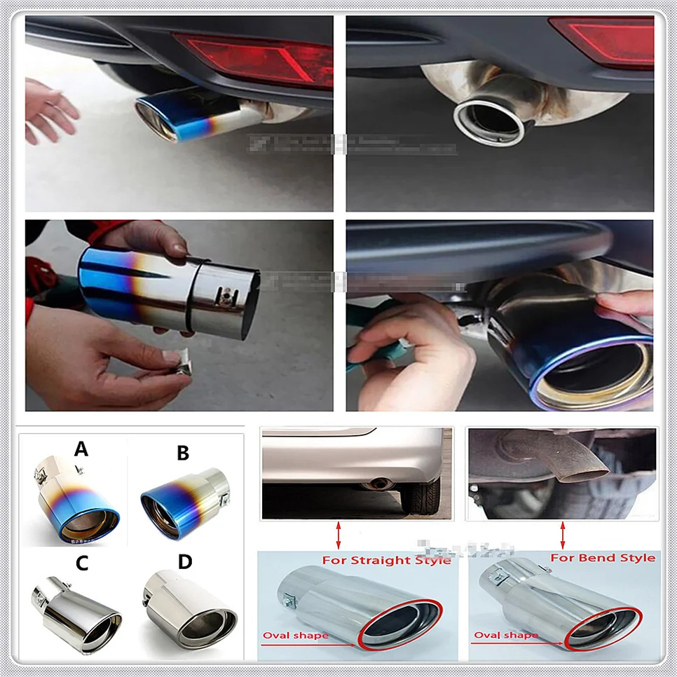 Stainless Car Exhaust Muffler Tip pipe cover Tail For Toyota FJ Cruiser RAV4 CROWN REIZ PRIUS COROLLA VIOS LAND CRUISER PRADO | Автомобили