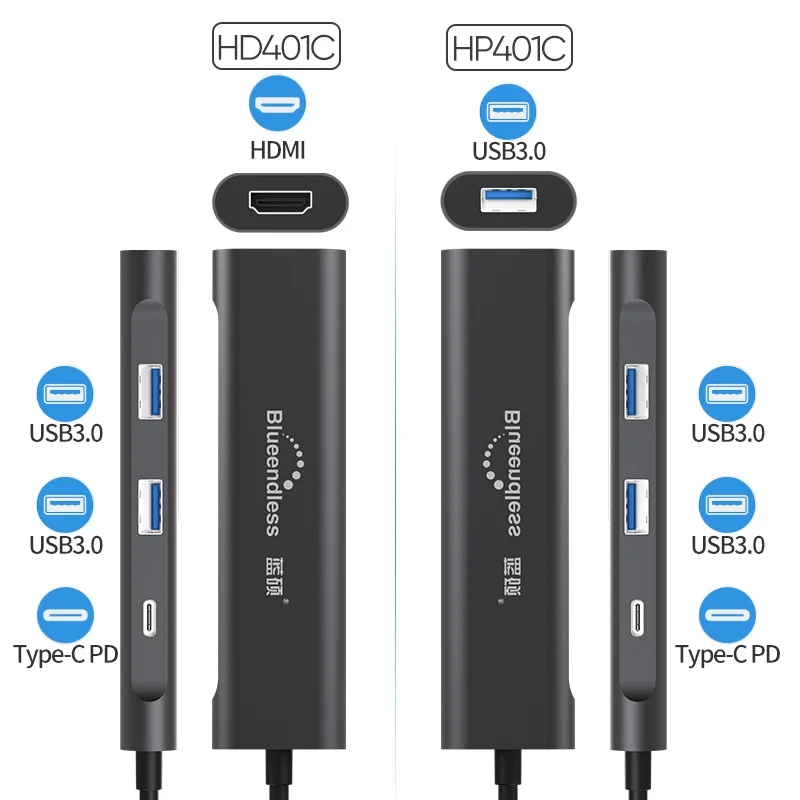 4 в 1 type-c док-станция USB 3,0 type C концентратор HDMI HD PD адаптер конвертер многофункциональный концентратор PD для MacBook Pro PD концентратор