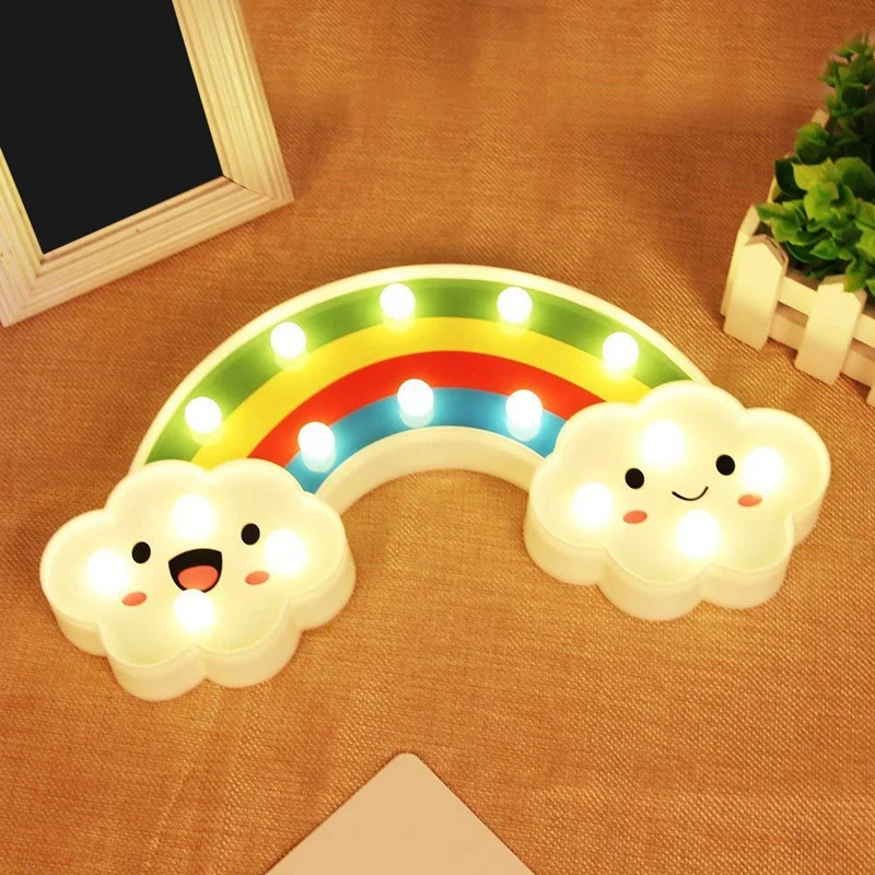 Top Rainbow Marquee светодиодный Ночной светильник настенный на батарейках декоративный