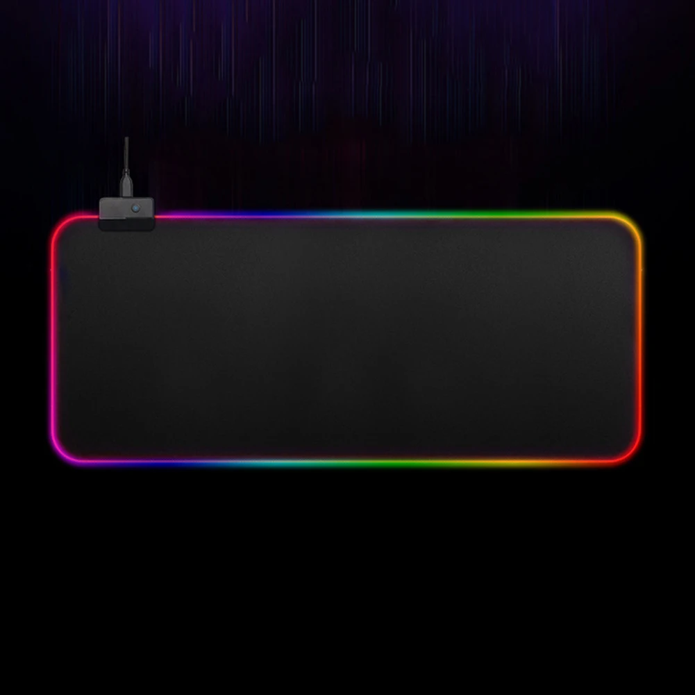 RGB светодиодный коврик для мыши большой коврик для мыши USB Проводное освещение игровой геймер игровые коврики и чехлы Нескользящие Красочные светящиеся для ПК коврик для мыши